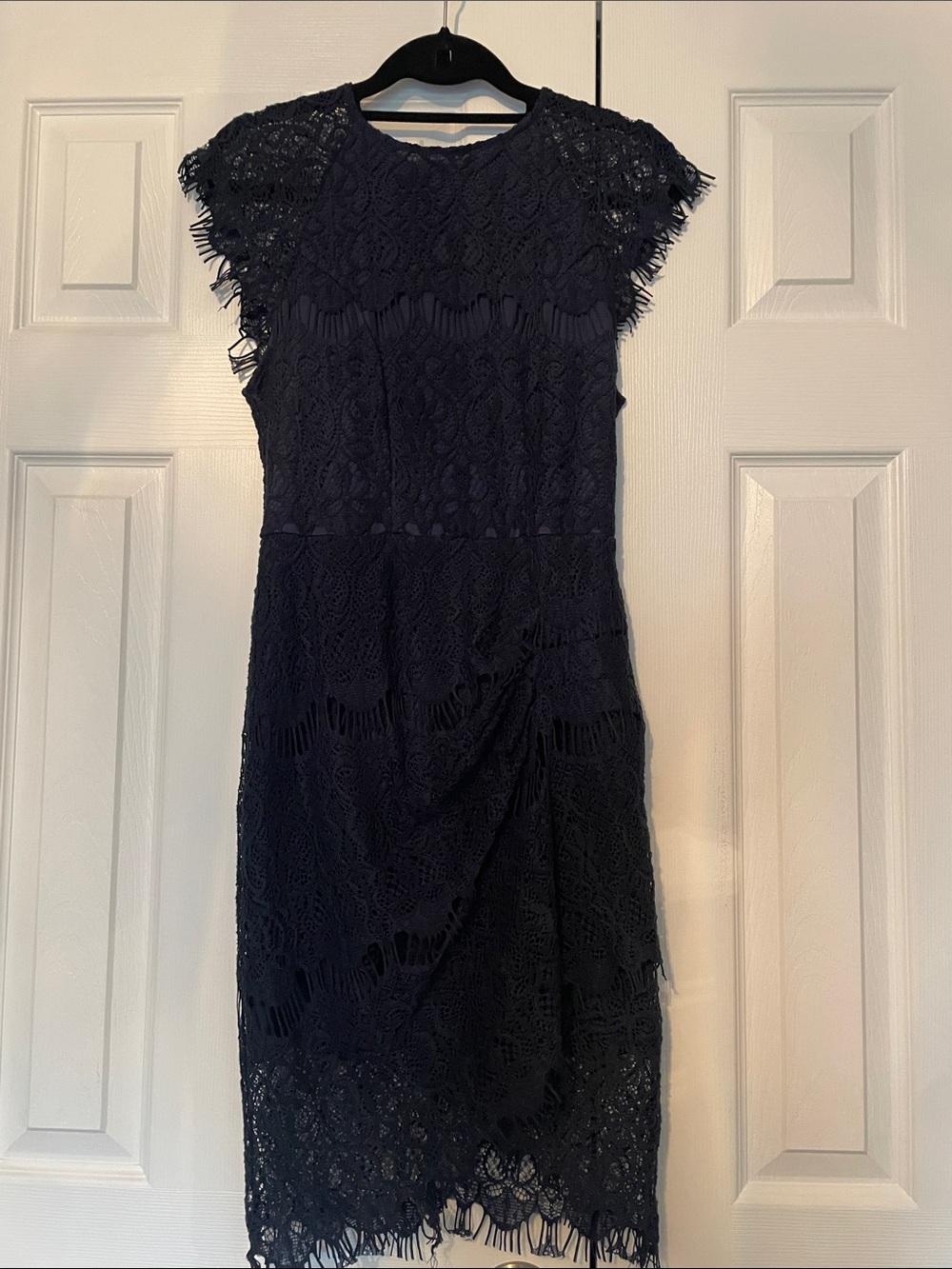 Xenia Boutique Navy Lace Mini Dress